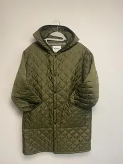 Barbour キルティングジャケット ロング フード 40 カーキ