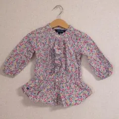 RALPH LAUREN 18m 花柄フリル付き長袖シャツ　フラワー　ペプラム