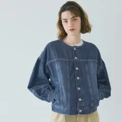 coca デニムボリュームスリーブ ジャケット ブルー Ｍサイズ