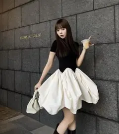 yilon イロン BALOON KNIT OP ニット ワンピース GRAY - メルカリ