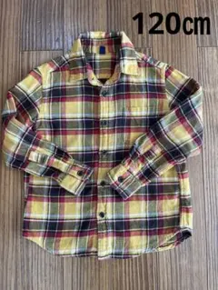 フランネル イエローチェック 長袖シャツ