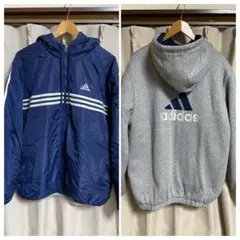 K*o様 アディダス　90s リバーシブルジャケット　パーカー　ナイロン　万国旗