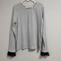 GLOBAL WORK Lサイズ ストライプ長袖Tシャツ