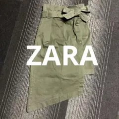 ZARA スカート　オリーブグリーン ラップスカート