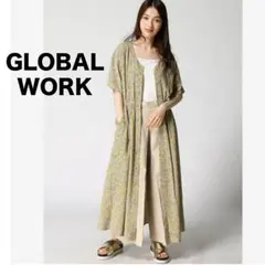 【GLOBAL WORK】サラサラ リラックス Vワンピ ロングワンピース