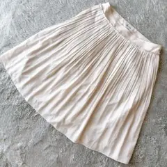 ⭐️INDIVI インディヴィ プリーツスカート アイボリー 上品 40 L 膝丈のサムネイル