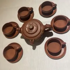 陶器製急須と茶碗セット