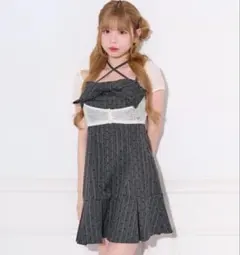 apres jour フロントリボンプリーツミニキャミワンピースのサムネイル