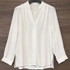 VIS Ｖネックシフォンブラウス　通勤コーデ