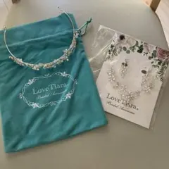 LoveTiara 3点セット シルバー ネックレス イヤリング ティアラ