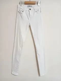 ZARA＊ザラトラファルック無地ホワイトデニムスキニーパンツ＊ズボン＊34