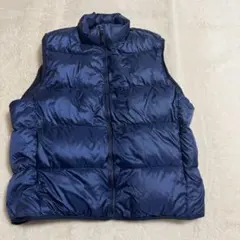 極秘品UNIQLO750FPウルトラライトダウンベストワイドキルトメンズXL青