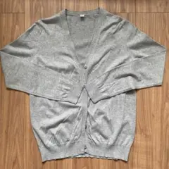 UNIQLO グレー コットン　カーディガン L