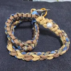 編み込みナイロンストラップ パール付き
