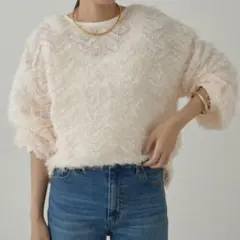 しなもん様　Loungedress フェザーブラウス オフホワイト