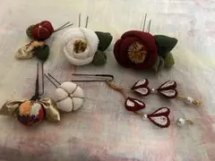 花の髪飾りセット 6点