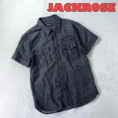 【JACKROSE】ジャックローズ 半袖シャツ ヘリンボーン 刺繍 ダメージ加工のサムネイル
