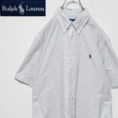Ralph Lauren ラルフローレン 刺繍 ロゴ チェック 半袖 シャツ
