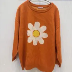 W♥C 花柄オレンジニットセーターのサムネイル