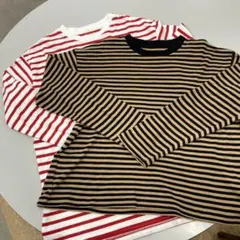 無印良品&GU ストライプ長袖Tシャツ