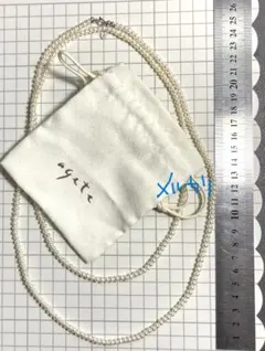【レア　agete アガット】ロング淡水パールネックレス　ホワイト　シルバー金具