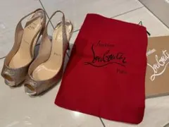 新品未使用 クリスチャンルブタン グリッターヒール　サイズ37