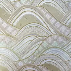 金襴276　カット②　34cm幅　50cm　白　波　匿名発送