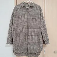 AMERICAN HOLIC 長袖チェックシャツ ブラウン アメホリ