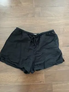 エイチアンドエム　リネンブレンド　ショートパンツ　ブラック　S M L