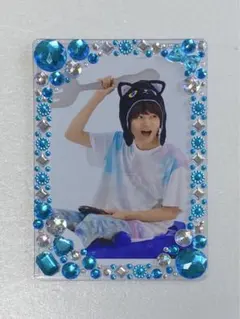 硬化ケース　硬質　デコケース　b7 Ｌ判　青　水色　ブルー　トレカケース①