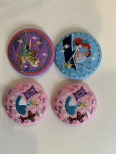 ディズニープリンセス刺繍バッジ4個セット