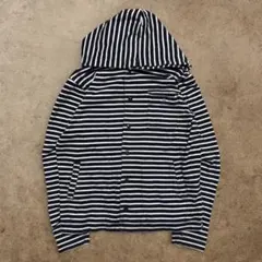 パーカー ジップアップ ボーダー柄 フード付き Mサイズ カジュアル 春