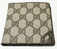 GUCCI グッチ GGキャンバス 二つ折り財布 ベージュ ブラウン