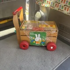 レトロ　Miffy 木製　積み木　押し車のサムネイル