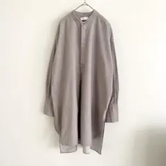 かぐれ 近年モデル フランネルチュニックシャツ バンドカラー ロング丈 
