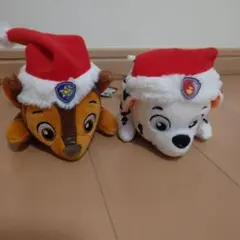 パウ・パトロール サンタ帽子付きぬいぐるみ2体セット