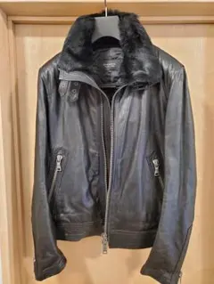 最終値下げ　希少☆ラムレザー中綿入りライダースジャケットM