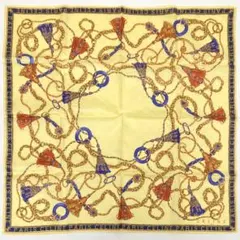 新品 CELINE 大判ハンカチ セリーヌ 総柄 ゴールドチェーン スカーフ