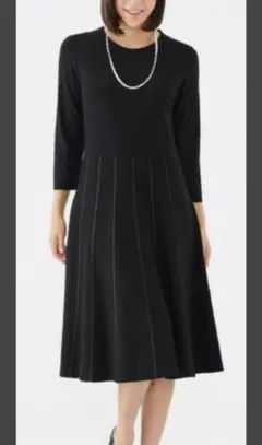 トランスワーク☆未使用size44 オータムコンフォートストレッチニットドレス