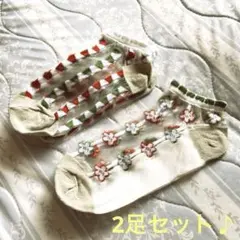 シースルーソックス　靴下　グリーン系　2足セット