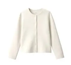 無印良品 二重編みスウェットカーディガン アイボリー M