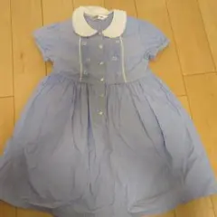 CHOPIN 半袖水色ストライプワンピース