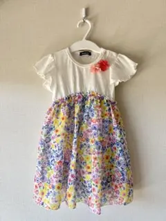 【美品】ムージョンジョン　花柄シフォンワンピース