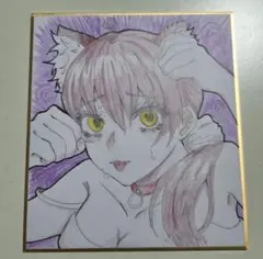 手書きキャラクターイラスト色紙