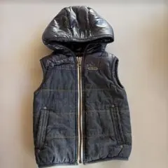 DIESEL デニム調 フード付きダウンベスト