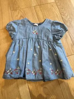 【美品】プティマイン　半袖　花柄　80cm【即日発送】