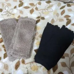 アームカバー 今なら！無料プレゼント付き♪もこもこ グレー 冷え対策