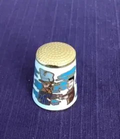 シンブル指貫 フランス リヨン ギニョール劇場と紋章 陶器製 指ぬき