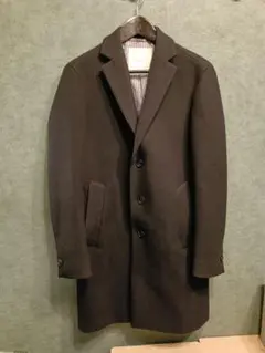 【美品】ÉDIFICE エディフィス ウール チェスターコート ネイビー M