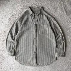 90s ST.JOHN'S BAY ネルシャツ L ベージュ グリーン チェック